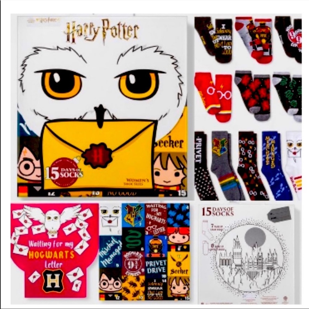 Harry Potter Hedwig 15 days of Socks Advent Calendar
